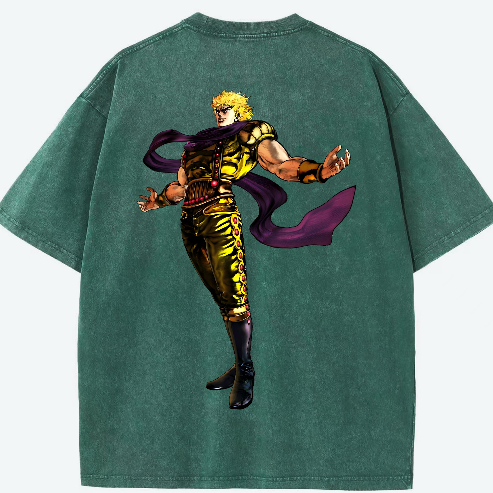 （画像用） ジョジョの奇妙な冒険 ディオ?ブランドー JoJo's Bizarre Adventure Dio Brando 綿100% ヴィンテージ風 半袖Tシャツ（背面プリント）